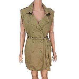 Anthropologie Staring at Stars sleeveless trench coat jacket size M cotton